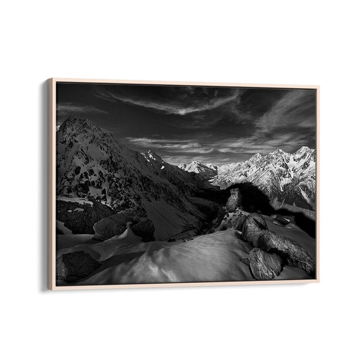 Stunning black and white mountain landscape showcasing the SPECTRUM OF LIGHT, PHOTOGRAPHY PRINTS for nature lovers.