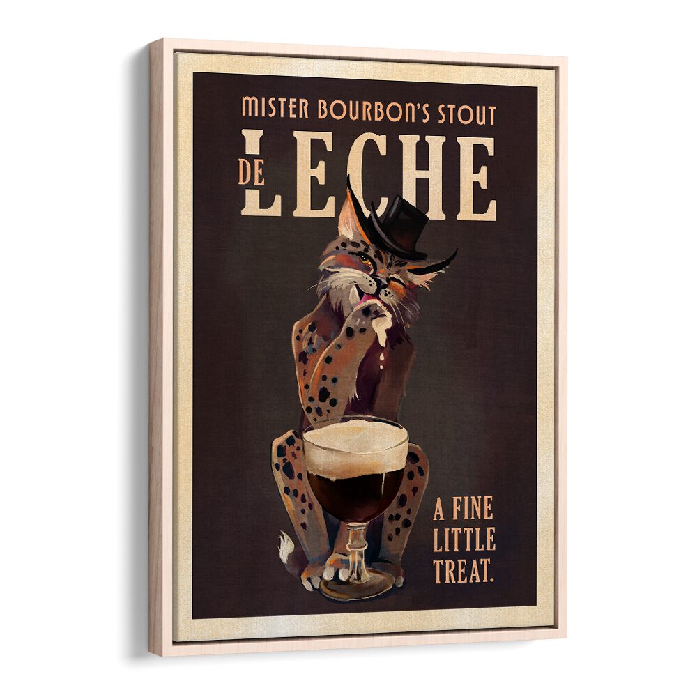 Whimsical BOURBON CAT, BAR art featuring a stylish cat with a drink, perfect for bar lovers and cat enthusiasts.