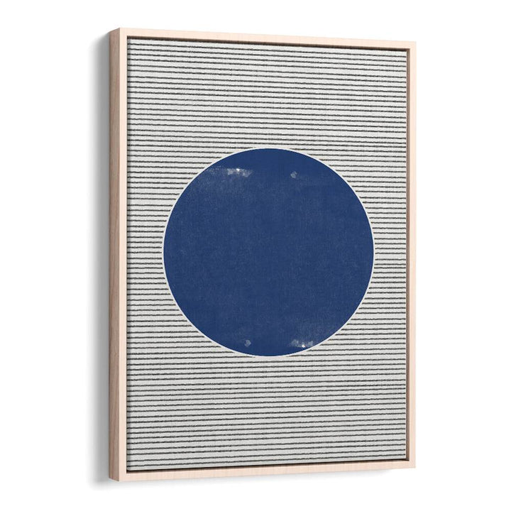Stylish WATERCOLOR CIRCLE, BOHO ART PAINTINGS featuring a serene blue circle on a striped background for tranquil decor.
