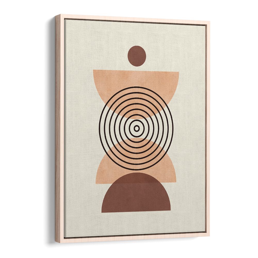 Boho art painting "LINES AND CIRCLES III" features a blend of earthy tones and geometric shapes for creative spaces.