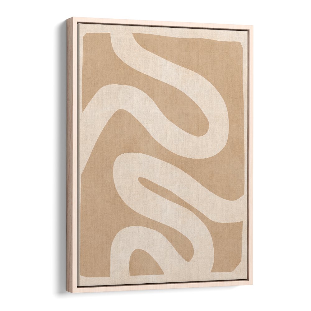 Elegant beige abstract design featuring flowing lines, perfect for enhancing spaces with EXPRESSIVE LINES V, ABSTRACT PAINTINGS.
