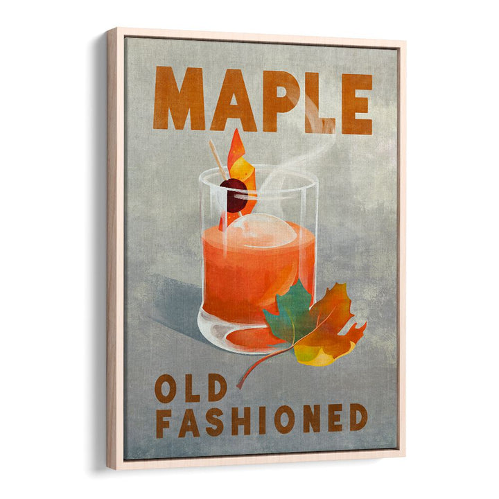Stylish MAPLE OLD FASHIONED, BAR art poster perfect for enhancing your cocktail space at home or in a café.