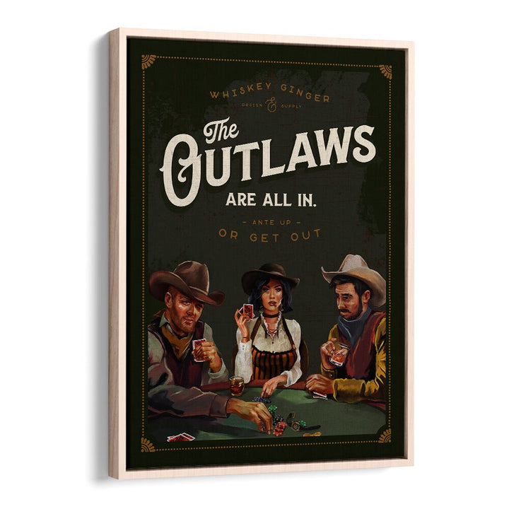 Transform your space with OUTLAWS POKER, BAR art featuring a vibrant Wild West poker scene. Perfect for any bar.