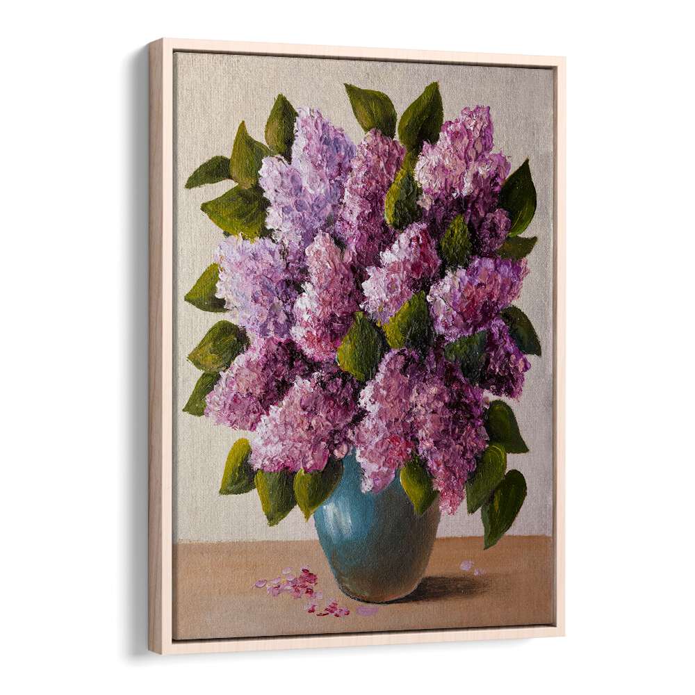 Vibrant lilac bouquet in a ceramic vase from the VESSEL OF LIFE, VINTAGE EUROPEAN PAINTINGS collection.