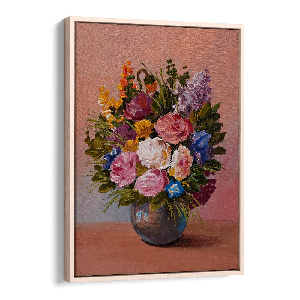 Vibrant floral arrangement in a jar, showcasing GARDEN IN A JAR, VINTAGE EUROPEAN PAINTINGS elegance and charm.
