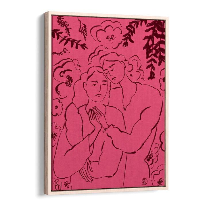 Vibrant art print depicting intimacy with HOLDING HANDS PINK, VIBRANT design, perfect for any room decor.