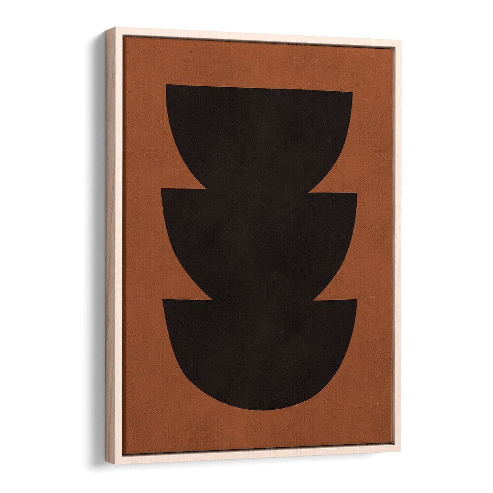 Stylish TRIBAL III, ABSTRACT PAINTINGS featuring bold black shapes on a rich brown background for contemporary decor.