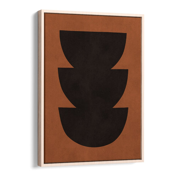 Stylish TRIBAL III, ABSTRACT PAINTINGS featuring bold black shapes on a rich brown background for contemporary decor.
