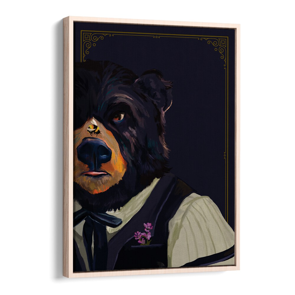 Stunning BEAR, ANIMAL PAINTINGS featuring a bear in a stylish outfit, perfect for unique home decor.