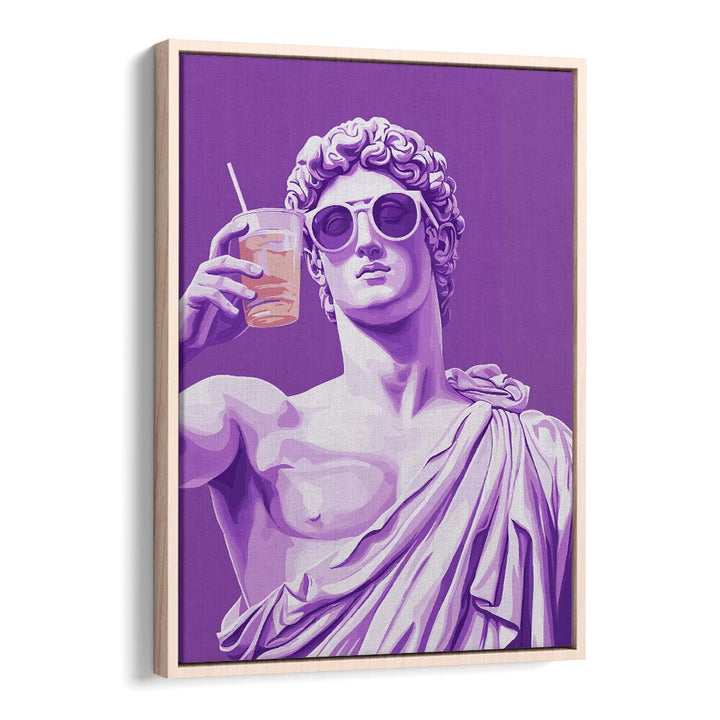GREEK STATUE CHEERS, POP ART PAINTINGS showcase a joyful statue perfect for elevating your home decor with elegance.