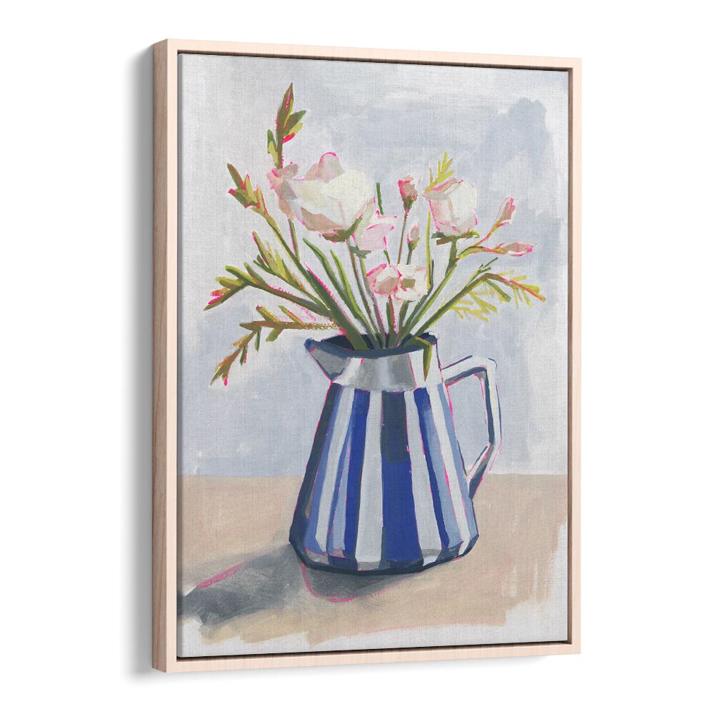 Brighten your space with FRESH FLOWERS IN A STRIPED VASE I, a stunning centerpiece from Oakwood, blending beauty and design.