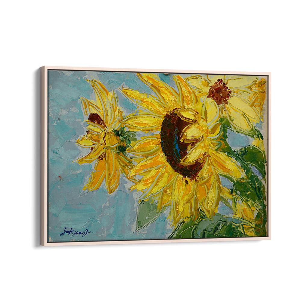 Bright and vibrant SUN FLOWER CANVAS, FLORAL FLOWER PAINTINGS, perfect for adding a cheerful touch to any decor.
