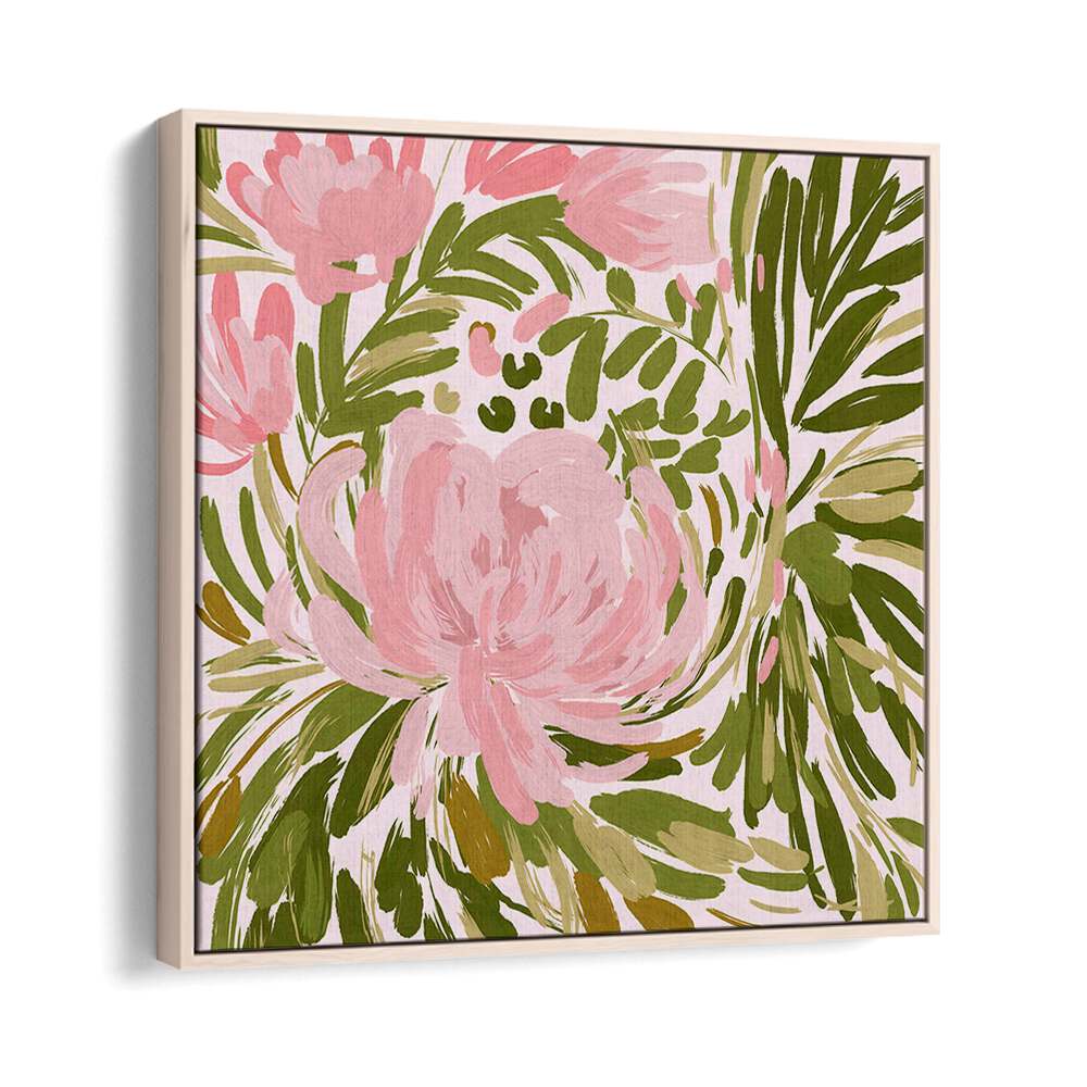 Vibrant PROJECT ROSE, FLORAL FLOWER PAINTINGS featuring pink blooms and lush greenery, enhancing any space beautifully.