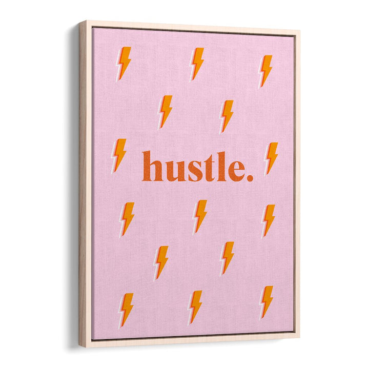 Bright pink HUSTLE, FASHION POSTERS featuring lightning bolts to inspire ambition and creativity in any space.