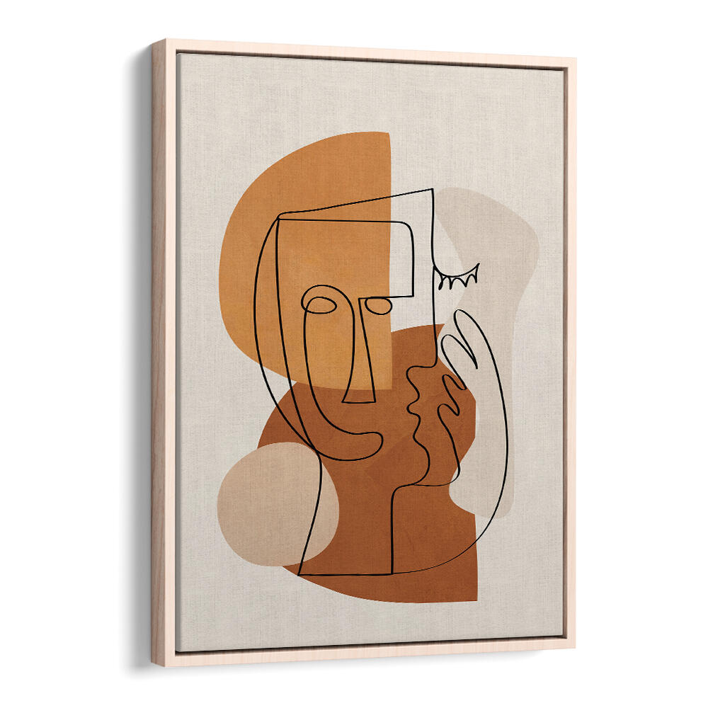 ABSTRACT CLAY FACES I , BOHO ART PAINTINGS