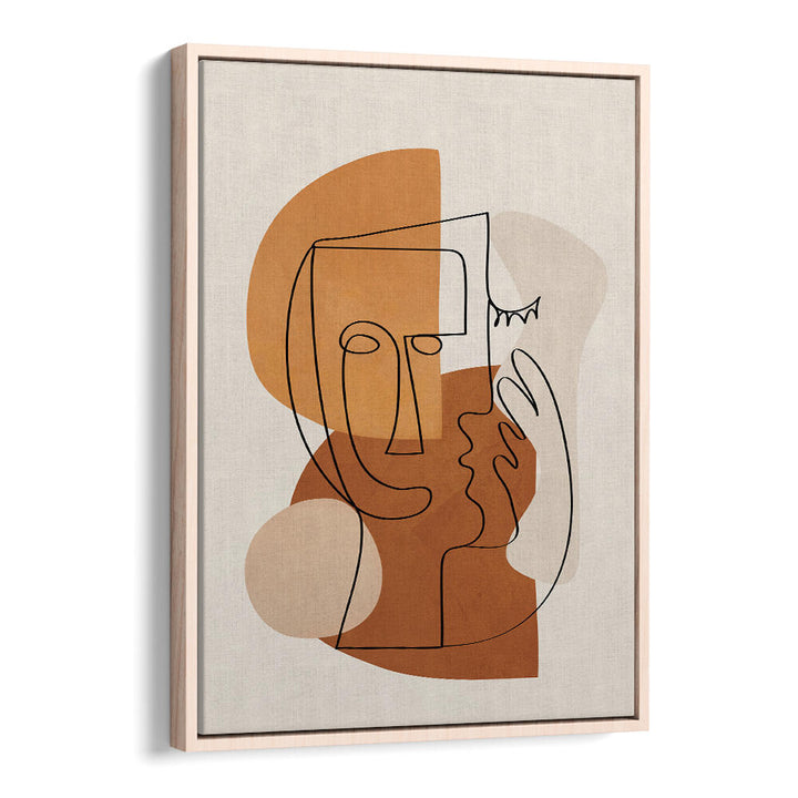 ABSTRACT CLAY FACES I , BOHO ART PAINTINGS