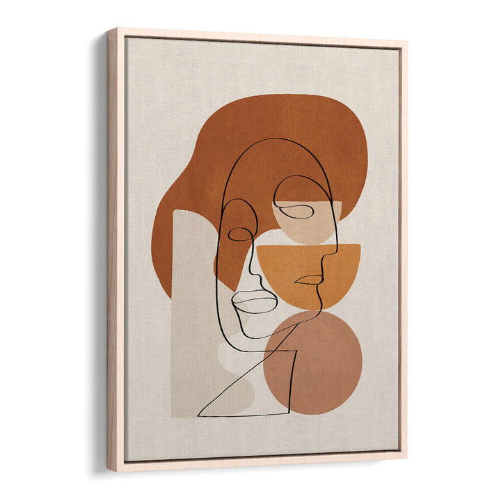 ABSTRACT CLAY FACES II , BOHO ART PAINTINGS