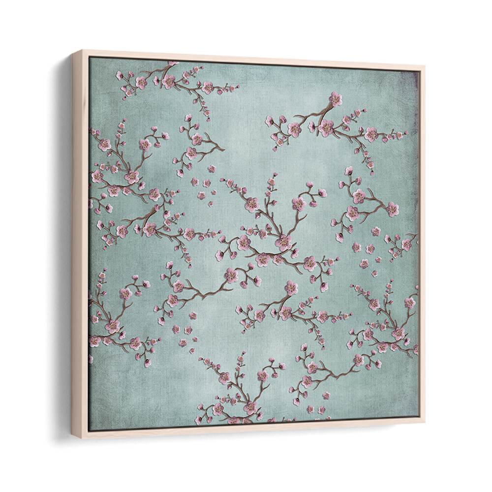 Elegant CHERRY BLOSSOMS II, FLORAL FLOWER PAINTINGS showcasing delicate blooms on a serene background, perfect for any space.