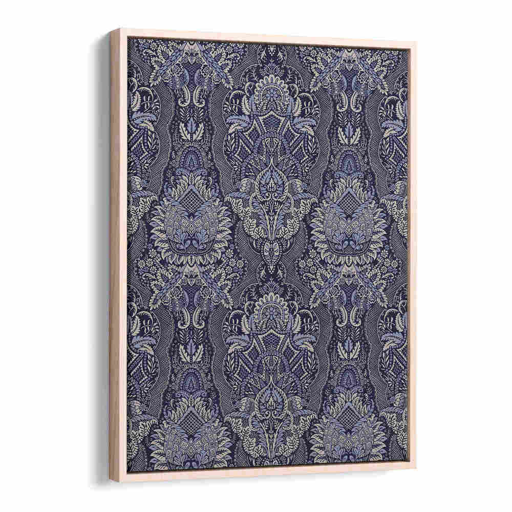 ORNATE FLORAL ELEGANCE MIDNIGHT BLUE , PATTERN ART PRINTS