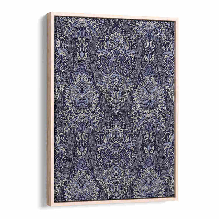 ORNATE FLORAL ELEGANCE MIDNIGHT BLUE , PATTERN ART PRINTS