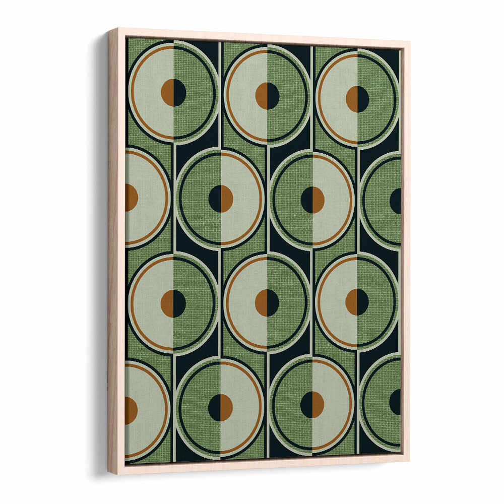 RETRO CIRCLES GREEN , GEOMETRIC ART PRINTS