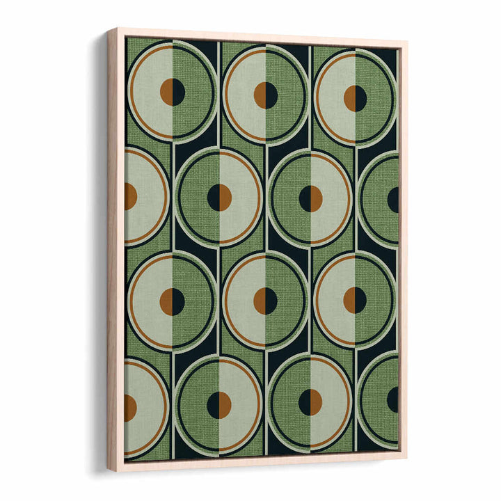 RETRO CIRCLES GREEN , GEOMETRIC ART PRINTS