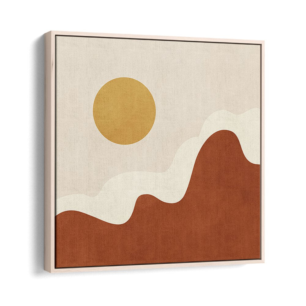 Stylized Sun Above Curved, Boho Art Paintings add a touch of earthy elegance to any bohemian living space.