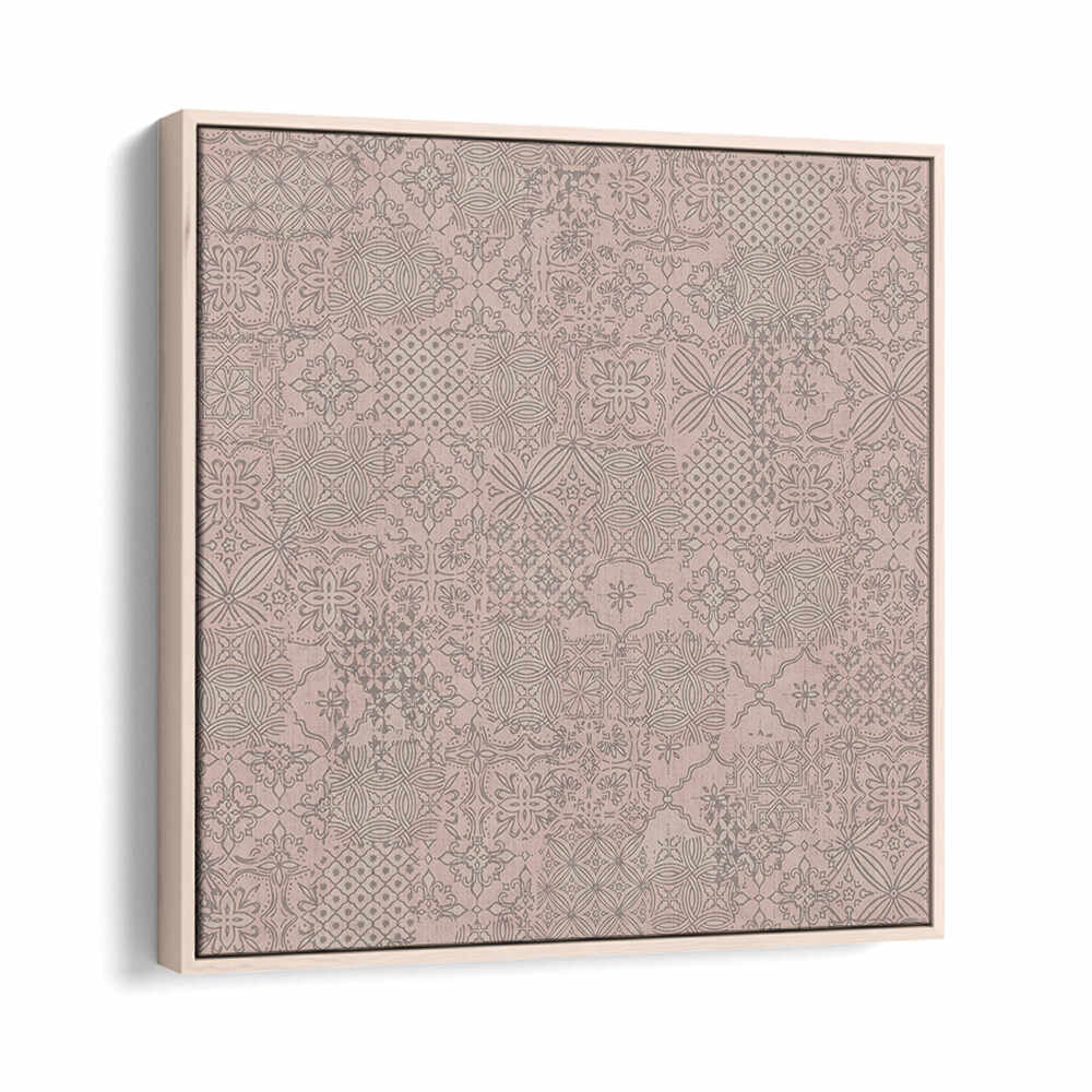 VINTAGE TILE PATTERN CLASH SOFT PINK , PATTERN ART PRINTS