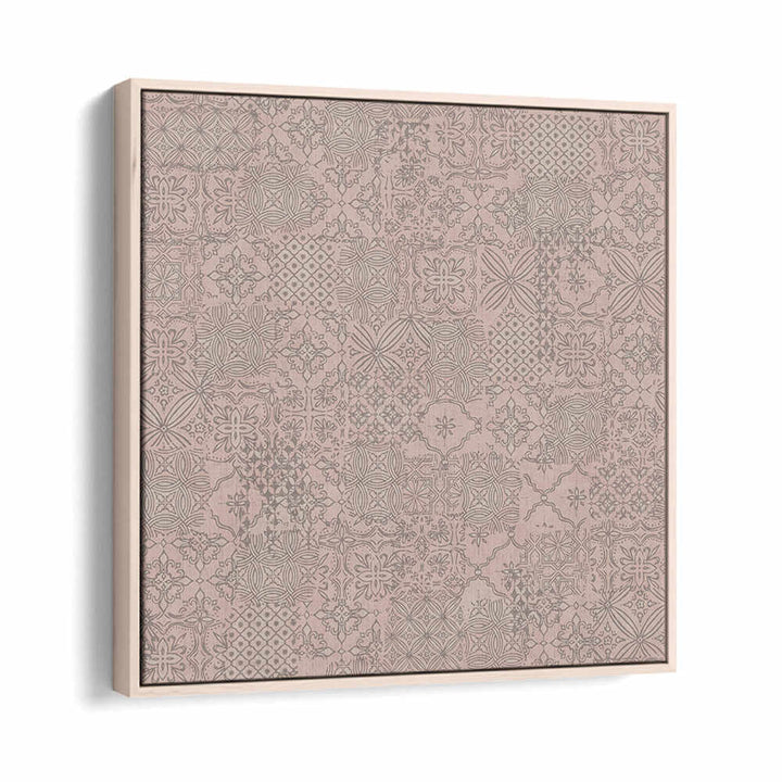 VINTAGE TILE PATTERN CLASH SOFT PINK , PATTERN ART PRINTS