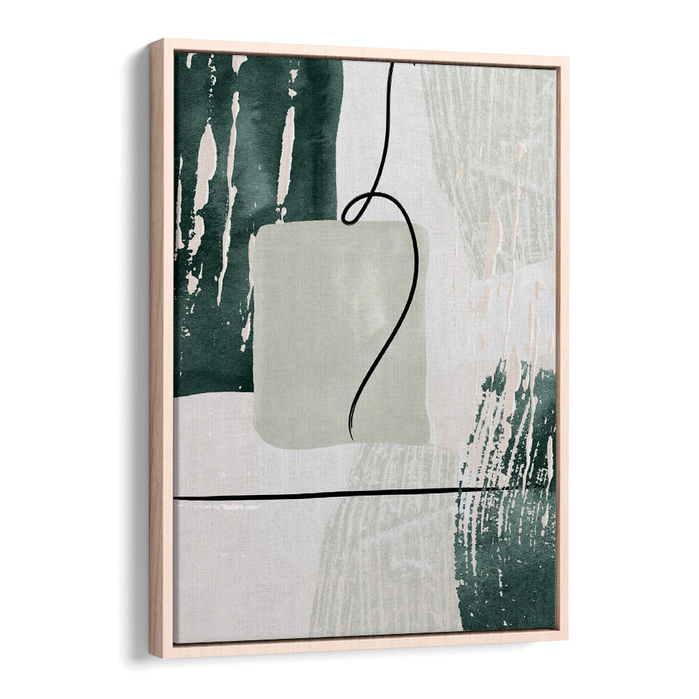 ABSTRACT SHAPES IN GREEN III , BOHO ART PAINTINGS