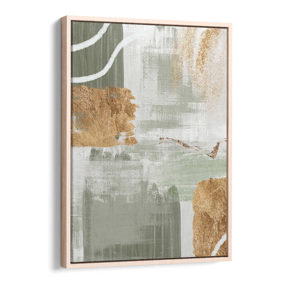 WHITE LINES ON GREEN II , BOHO ART PAINTINGS