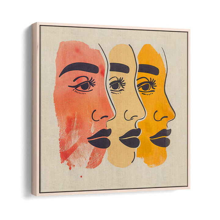 THREE FACES , BOHO ART PAINTINGS