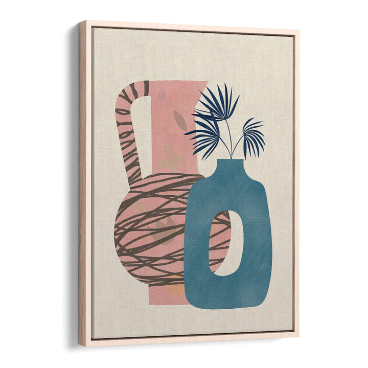 STILL LIFE WITH BLUE AND PINK VASE , BOHO ART PAINTINGS