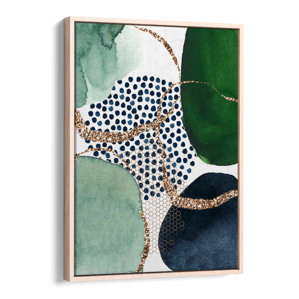 GREEN SHAPES , BOHO ART PAINTINGS