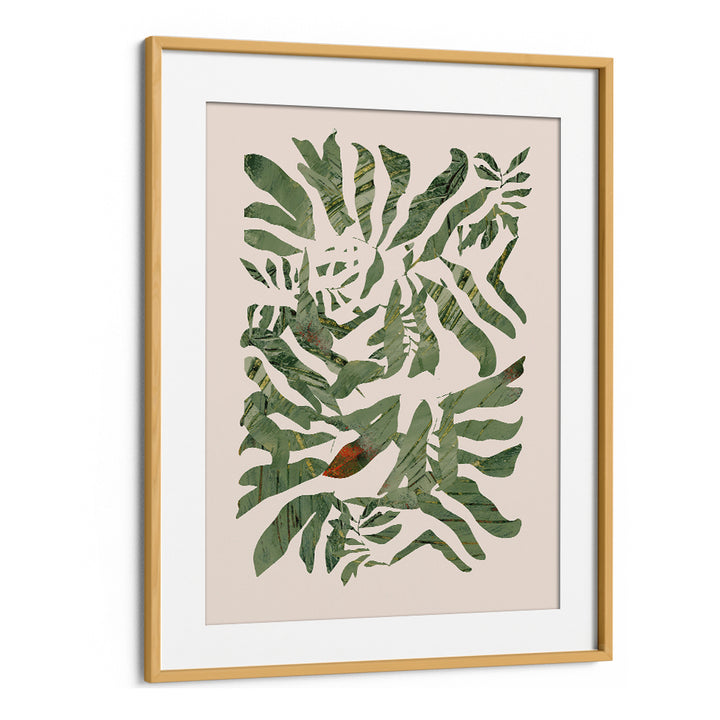 Stylish BOTANY STAMP I, FLORAL FLOWER PAINTINGS art piece featuring vibrant leaves, perfect for nature lovers.