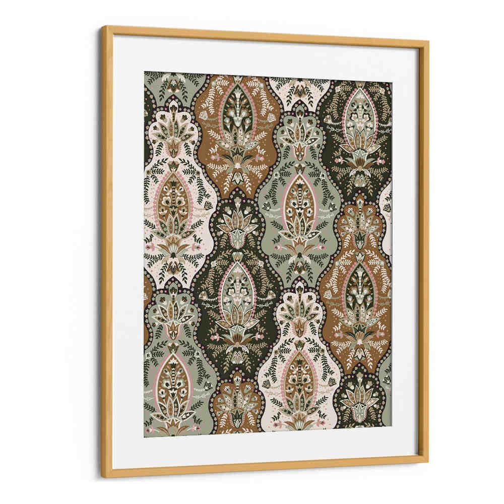 COUNTRY HOUSE PAISLEY GREEN , PATTERN ART PRINTS