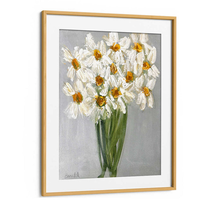Stunning DELICATE BOUQUET OF DAISIES, FLORAL FLOWER PAINTINGS brightening up any room with abstract beauty.