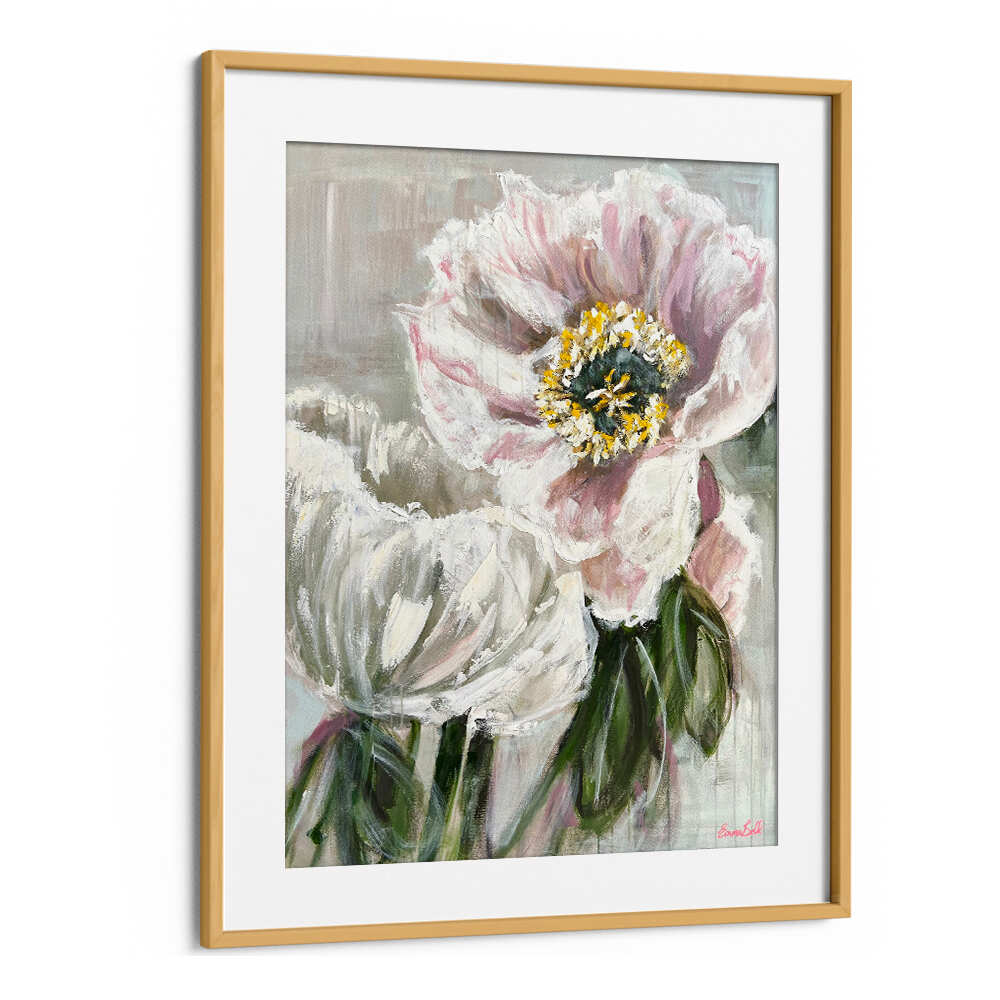 Delicate white and pink flowers in a stunning floral flower painting, perfect for enhancing your contemporary space.