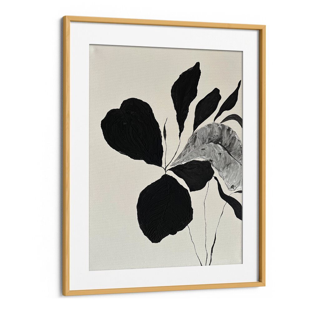 Stylish black and white artwork, THE MUTUAL FEELING - II, FLORAL FLOWER PAINTINGS, enhances any modern decor.