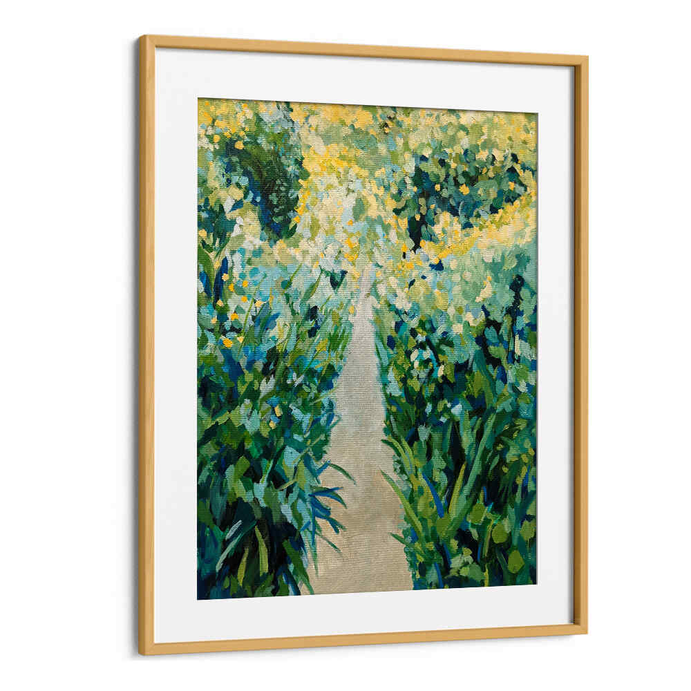 GARDEN PATH , FLORAL FLOWER PAINTINGS