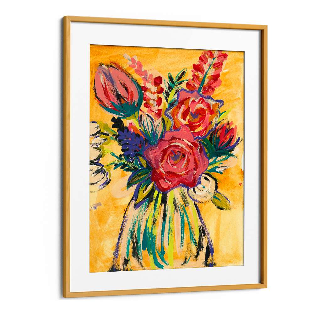 Elevate your decor with HAND PAINTED FLORAL, FLORAL FLOWER PAINTINGS showcasing vibrant blooms in a stunning frame.