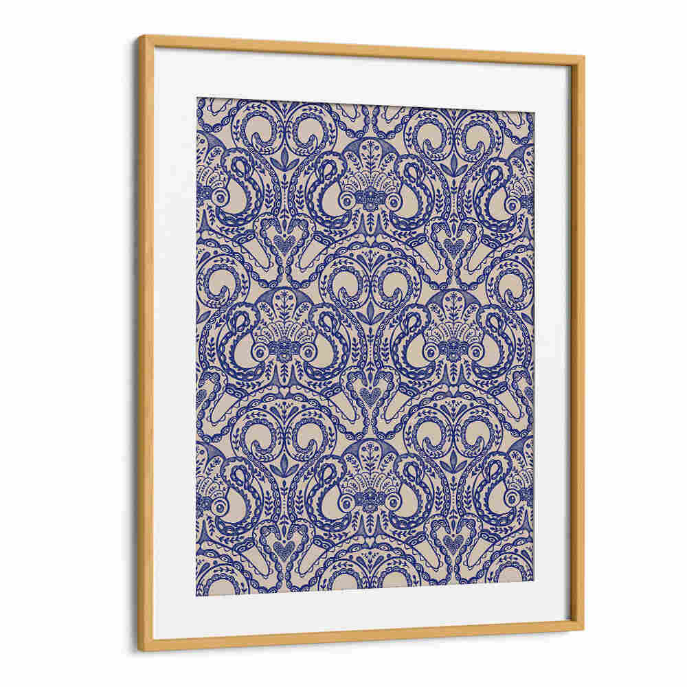 OKTOPUS DAMAST INK BLUE , PATTERN ART PRINTS