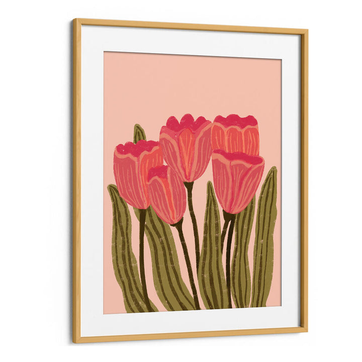 RED TULIPS , FLORAL FLOWER PAINTINGS