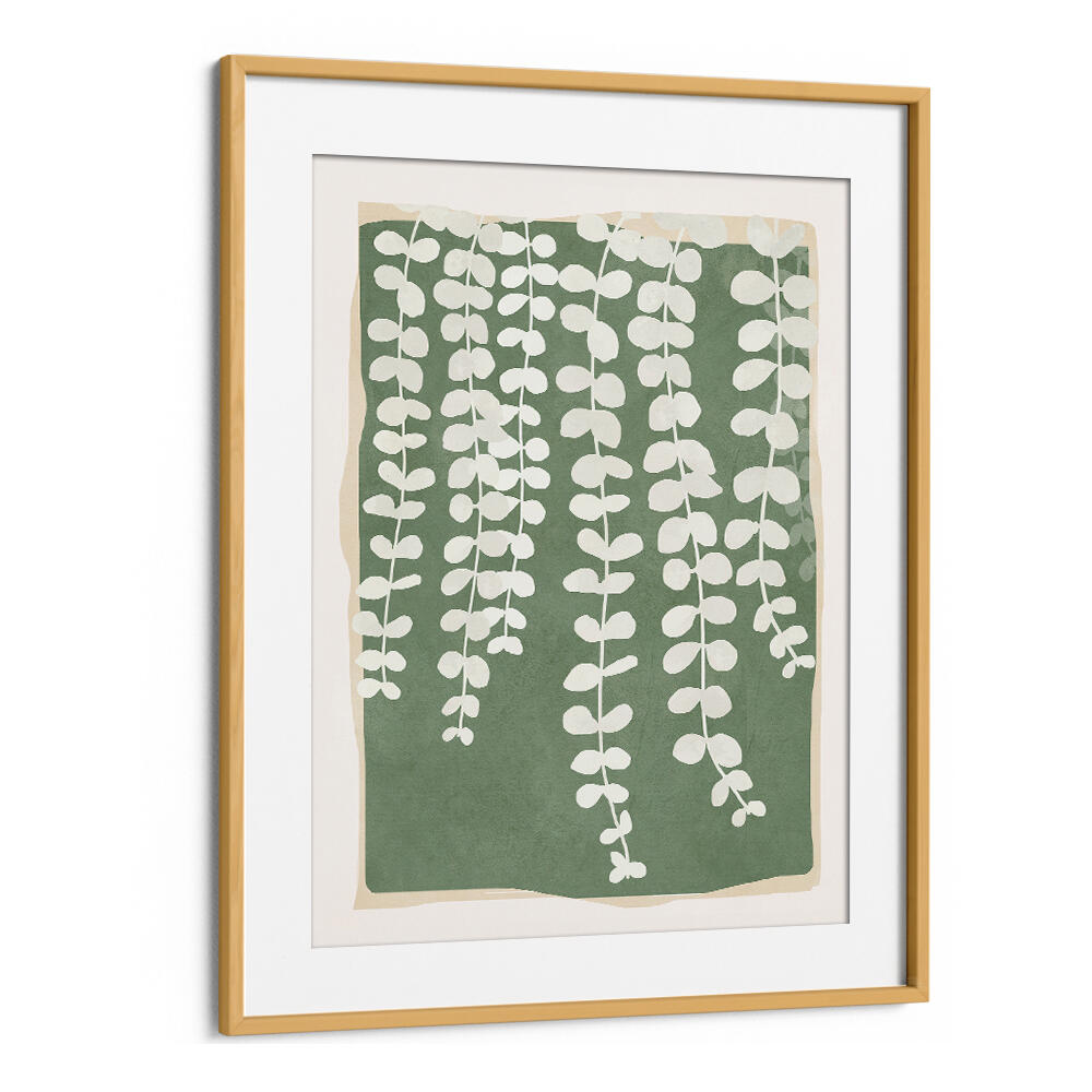 MINIMAL ABSTRACT LEAVES II , FLORAL FLOWER PAINTINGS