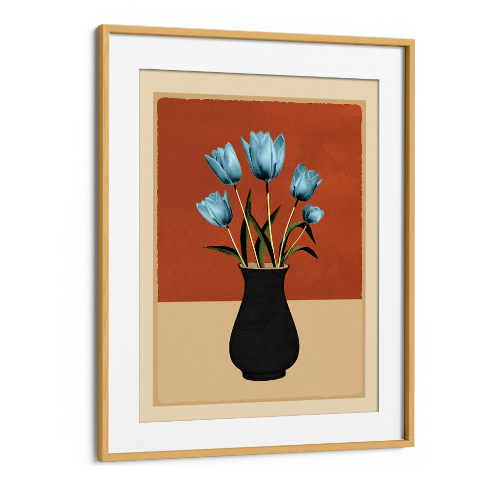 TULIPS IN VASE III , BOHO ART PAINTINGS