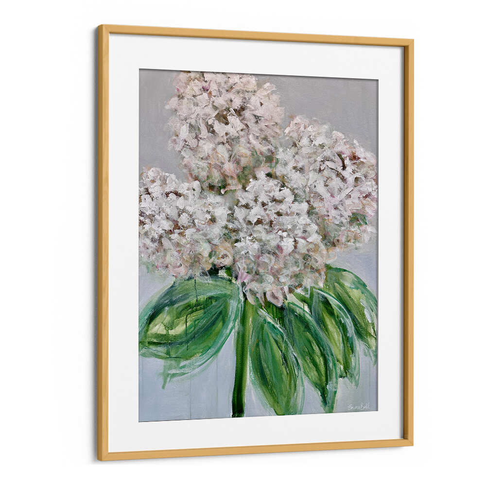 Elegant WHITE HYDRANGEA BLOOM, FLORAL FLOWER PAINTINGS, perfect for enhancing your home decor with nature's beauty.