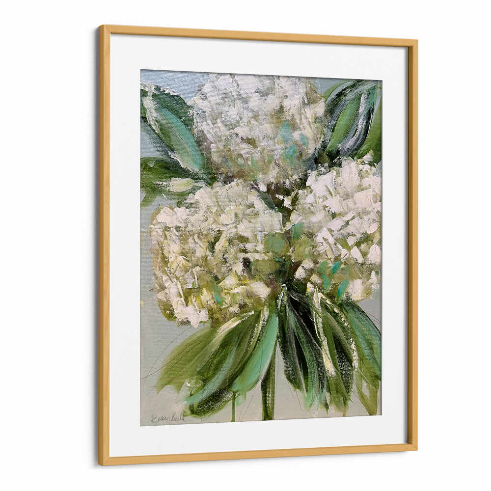 Stunning WHITE HYDRANGEAS GREEN LEAVES, FLORAL FLOWER PAINTINGS to elevate your space with elegance and artistry.