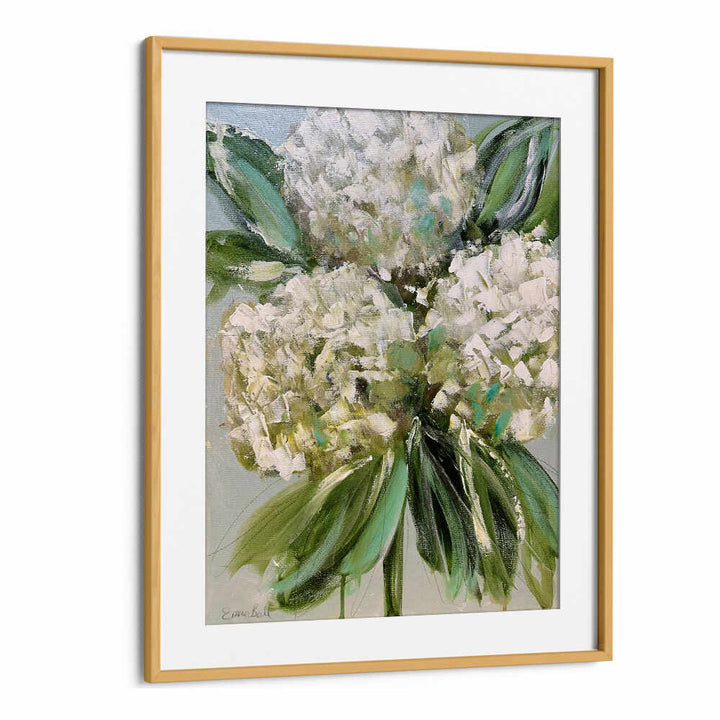 Stunning WHITE HYDRANGEAS GREEN LEAVES, FLORAL FLOWER PAINTINGS to elevate your space with elegance and artistry.