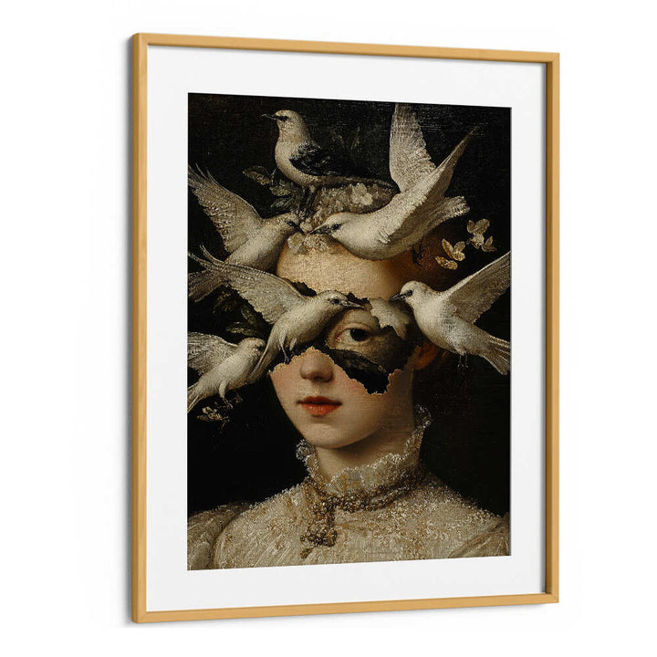 WOMAN WITH WHITE BIRDS