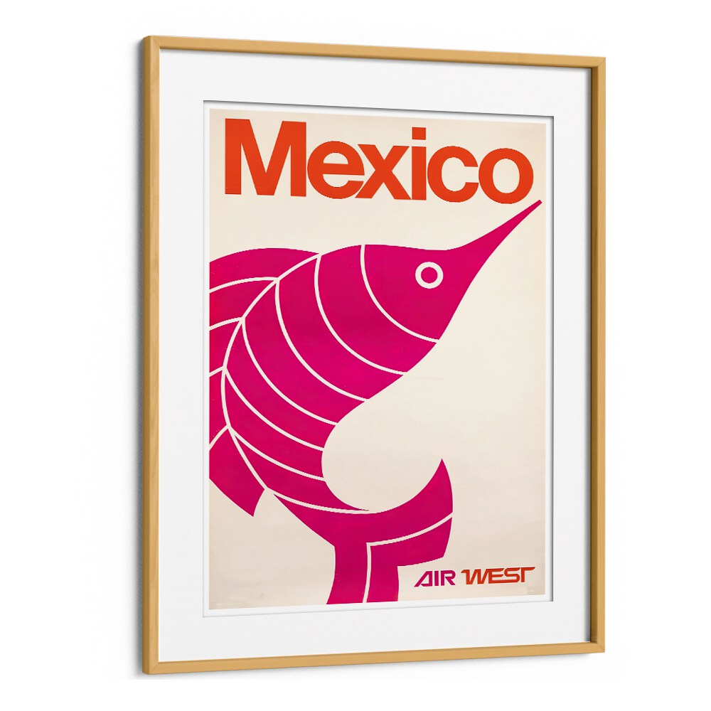 Vibrant MEXICO I, VINTAGE TRAVEL POSTERS featuring a bold marlin design, perfect for travel enthusiasts.